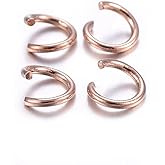 HDSupplies 100 Pieces - 304 Rose Gold Tone Stainless Steel Jump Rings - 3mm - 24 Gauge (0.5mm Thickness)