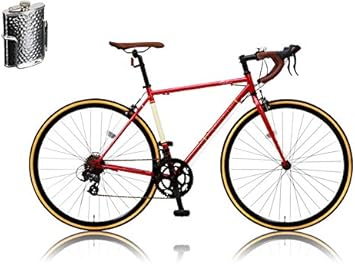 Amazon Canover カノーバー クラシック ロードバイク 700c シマノ14段変速 Car 013 Orpheus ステンレスボトル ケージセット クロモリフレーム フロントledライト付 レッド カノーバー Canover ロードバイク