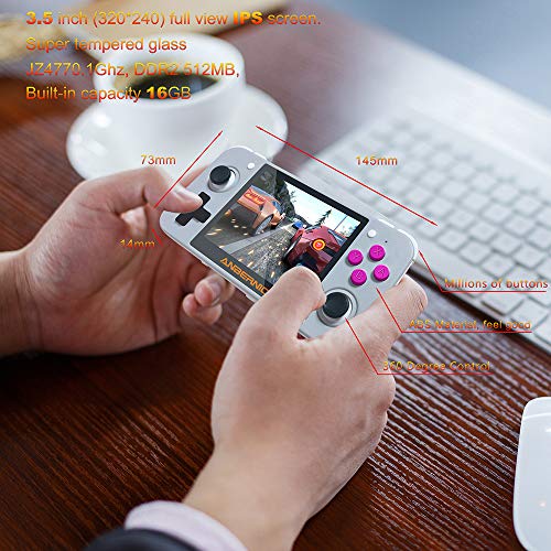 DREAMHAX RG350 Handheld Game Console with 3.5 Inch IPS Screen Preload 10000 Games Opendingux System, Video Games with 4770 Dual 1GHz / DDR2 512M / 16G + 32G, Gameboy Gifts for Kids (Gray) - Thumbnail 7
