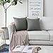 Home Brilliant Couch Pillow Covers Linen Square Throw Pillow Cases Cushion Covers for Bed, 18 x 18, Dark Grey, 4 Pack