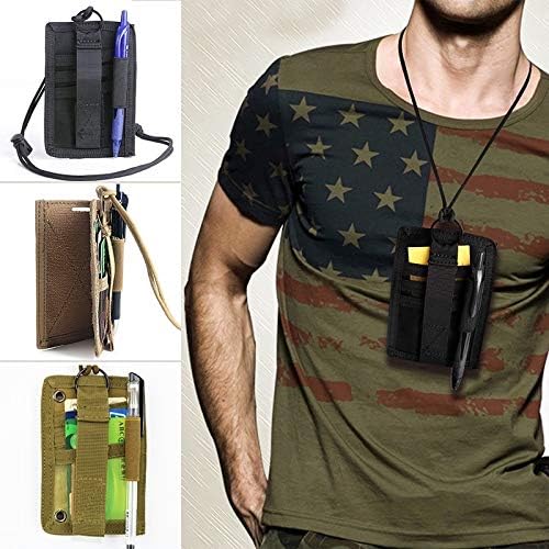 Leijing Tactical Molle ID Credit Card Holder Velcro Card Adjustable Neck Lanyard Key Cards Holder (Tan,One Size)