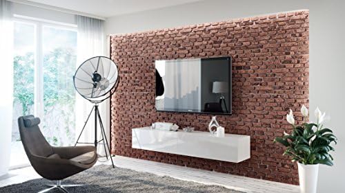 Noble Concept Kalido 200 floating TV Cabinet – TV Stand with High Gloss on all sides - Floating TV console perfect for even 90” Wall Mounted flat TV panels