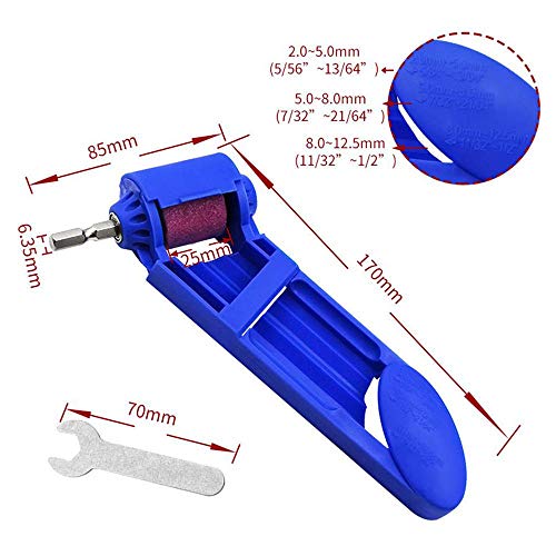 Moshbu 2-12.5mm Portable Drill Bit Sharpener, Hardness Diamond Drill Bit Grinder with Wrench Set for Sharp Edges - Electric Powered