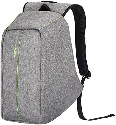 Laptop Backpack,Water Resistant College School Bookbag with USB Charging Port for Women &amp; Men,Slim Business Backpack Fits 15.6 Inch Laptop and Notebook,Daypack for Travel Outdoor Camping (Gray)