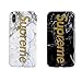 iPhone X - 5.8” - Protective Durable Slim Fit TPU Case / Cover / Bumper / Skin / Cushion - New Fashion x White Gold Marble