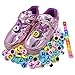 XHAOYEAHX 130 Croc Shoe Charms of Yellow/Green/White/Blue/Pink Letters For Clog Shoes & Wristband + 4Pcs Shoe Lace Adapter + 1Pcs 7.08in Silicone Bracelet