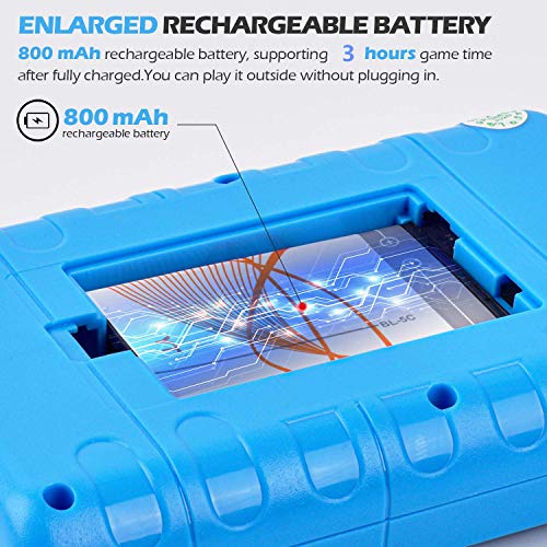 Kiztoys Console di Gioco Portatile Videogiochi Portatili con 400 Giochi Classici Schermo a Colori da 3 Pollici per 2 Giocatori Supporto TV Console per Giochi Portatili 6 Ore+ per Bambini Adulti