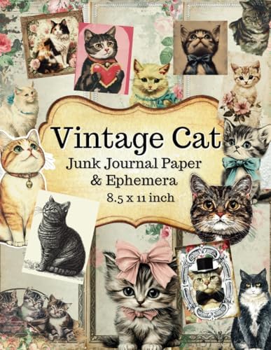 Funny Victorian Cats Vintage Ephemera: 20 Sheets with 100 Images