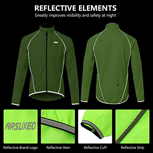 Walmeck- Reflecterend fietsjack voor heren, ademend, lange mouwen, fietsshirt, windmantel, vest, outdoorsportkleding - Image 6