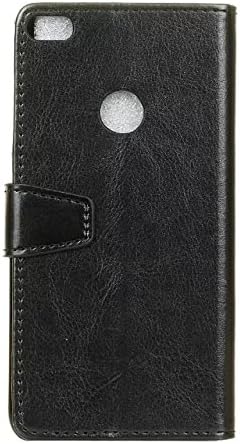 Wkae Case Crystal Grain PU Leather Wallet Stand Phone Case Pouch Soft Silicone Cover with Card Cash Slots &amp; Stand Function For Huawei P9 Lite 2017 ( Color : Black )