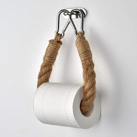 Nobrand Vintage Towel Hanging Toilet Paper Roll Holder Braided Hemp Rope Toilet Paper Vintage Towel Holder Holder Bathroom Decor Wall Hanging Home Decoration Amazon Co Uk Kitchen Home