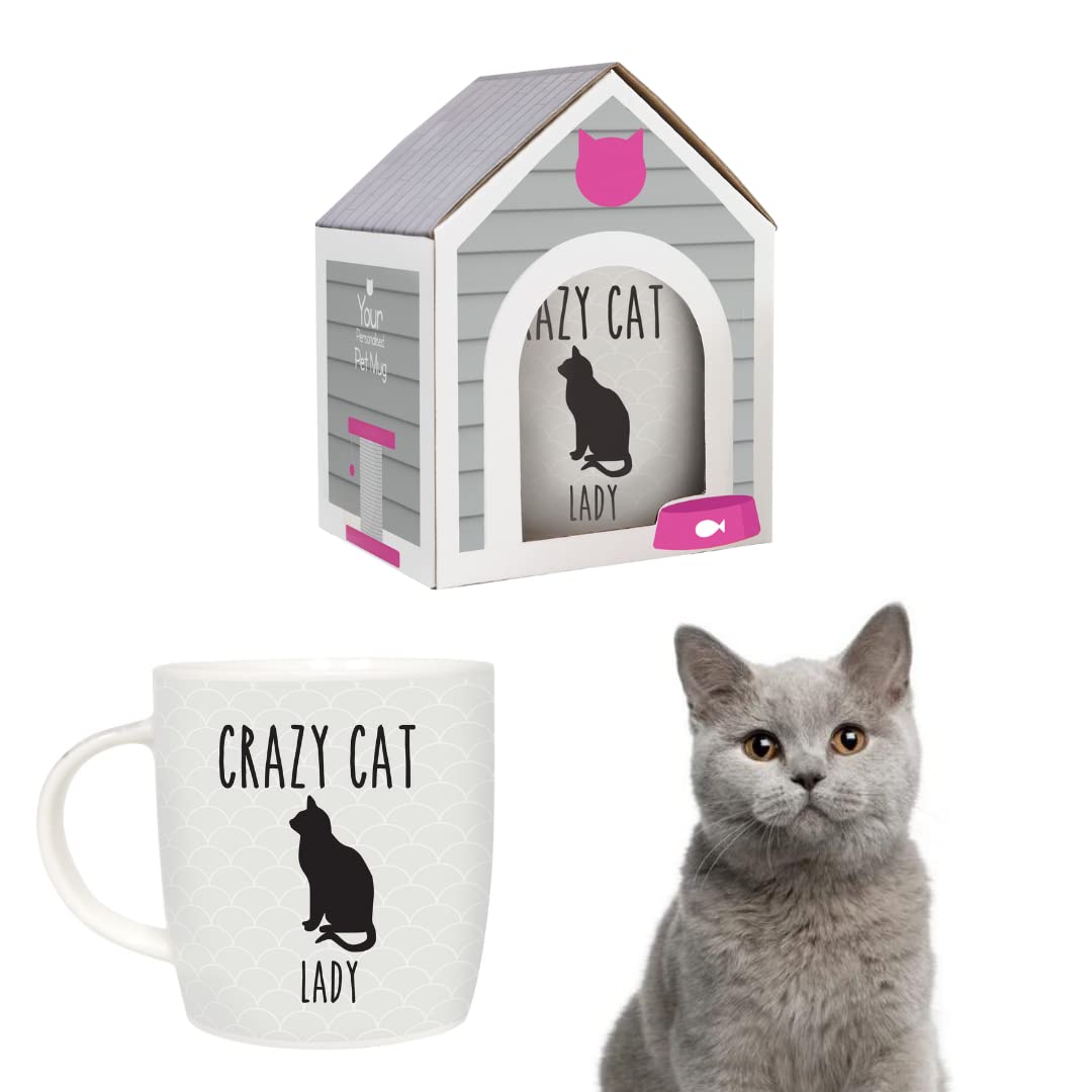 Splosh Precious Pets Crazy Cat Lovers Lady Mug | Personalised Ceramic Mug | Customised Coffee Cup | Tea Cup Gifts for Women | Presents for Women Cute Gifts