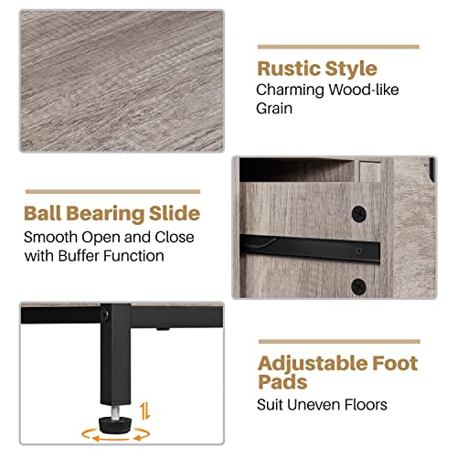 Yaheetech Industrial Bathroom Floor Wooden Freestanding