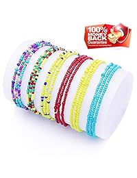 Waist Beads for Women Body Chains African Waist Beads Jewelry Belly Chains Bikini Chain Jewelry Stretchy Elastic String Multi-Color Necklace Bracelet Anklet