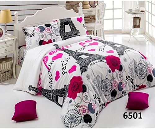 Routa Bedding Printed 4 Pieces Duvet Cover Sets - 11 Variations - Queen, King Sized - Luxurious, Comfortable, Breathable, Soft &amp; Extremely Durable - Wrinkle, Fade &amp; Stain Resistant - Hotel Quality (A)