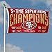 San Francisco 49ers Double Sided 5 Time Super Bowl Champions Flag