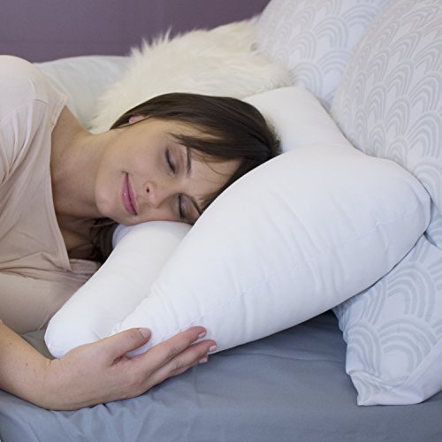 HealthSmart Side Sleeper Pillow with Curved Center Lobe, Relieves Neck