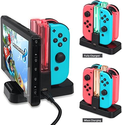 VSEER Controller Charger for Nintendo Switch, Joy-con Charging Dock with Pro Controller Charger for Nintendo Switch