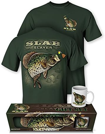 Follow the Action Crappie Slab Slayer Fishing T-Shirt and Mug Premium Gift Set (XX-Large)