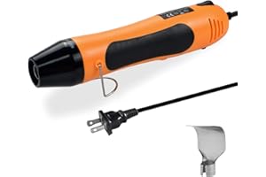 Mlife Mini Heat Gun -Portable Dual Temp Hot Air Gun with 6.5FT Cable Shovel Type Nozzle for Craft, Epoxy Resin, Shrink Wrap Drying Paint, Electronics, Embossing, 140℃~380℃, 350W, Orange … …