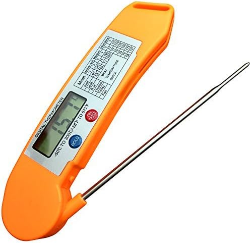 Instant Read Digital Meat Thermometer with Folding Stainless Probe for Oven Food, Meat, Grilling, Milk, Candy, BBQ and Cooking