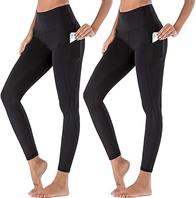 black athletic leggings with pockets