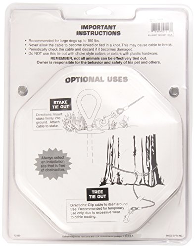 Titan Giant Cable 30-Feet Long  Dog Tie Out, Silver
