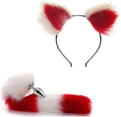 Bande De Cheveux Oreille De Chat Rouge Et Blanc Et Plus Recent En Peluche Moelleux En Acier Inoxydable B Utt P L ǔ G Breloques Queue Cosplay 2 Pcs Amazon Fr Hygiasne Et Soins Du Corps