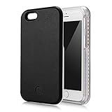 IPhone 6/6s Case,Aixiangpai Illuminated LED Light Up luminous(Dimmable) Flash Cell Phone Cover [Rechargeable] is Great for a bright Selfie and Facetime for iphone 6/6s (Black, IPHONE 6/6S)
