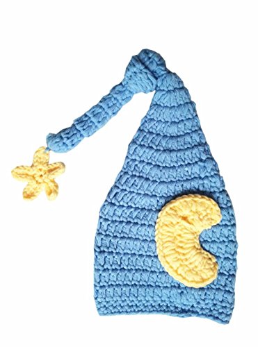 Pinbo® Newborn Baby Crochet Photo Prop Moon Star Hat Sleepy Time Hat Elf Hat