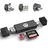 Wise Tiger SD Card Reader, 3-in-1 USB 2.0/USB C/Micro USB Card Reader for TF,SD,