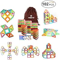 (102 PCS)Magnetic Building Blocks Educational Stacking Blocks Toddler Toys for Preschool Boys Grils Educational and Creative Imagination Development By Mibote