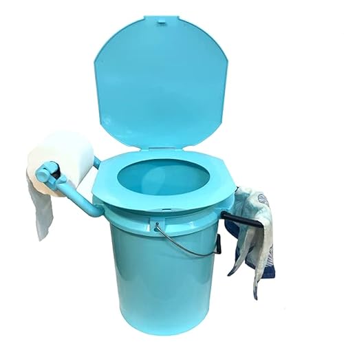 LEE FISHER SPORTS Camping Toilet, Portable Toilet with Toilet Paper,  Accessory Holder-Great for Fishing, Boating, Camping, Hunting, Hiking,  Outdoor