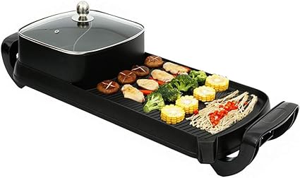 Shabu Electrique Hot Pot Avec Bbq Barbecue Electrique Super Grande Pierre Medicale Menage Moule A Patisserie Electrique Poele Electrique Convient Pour 3 10 Personnes Rassemblement De Famille B Amazon Fr Sports Et Loisirs