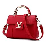 Flap V Women's Luxury Leather Clutch Bag Ladies Messenger Bags Famous Tote Bag Red
