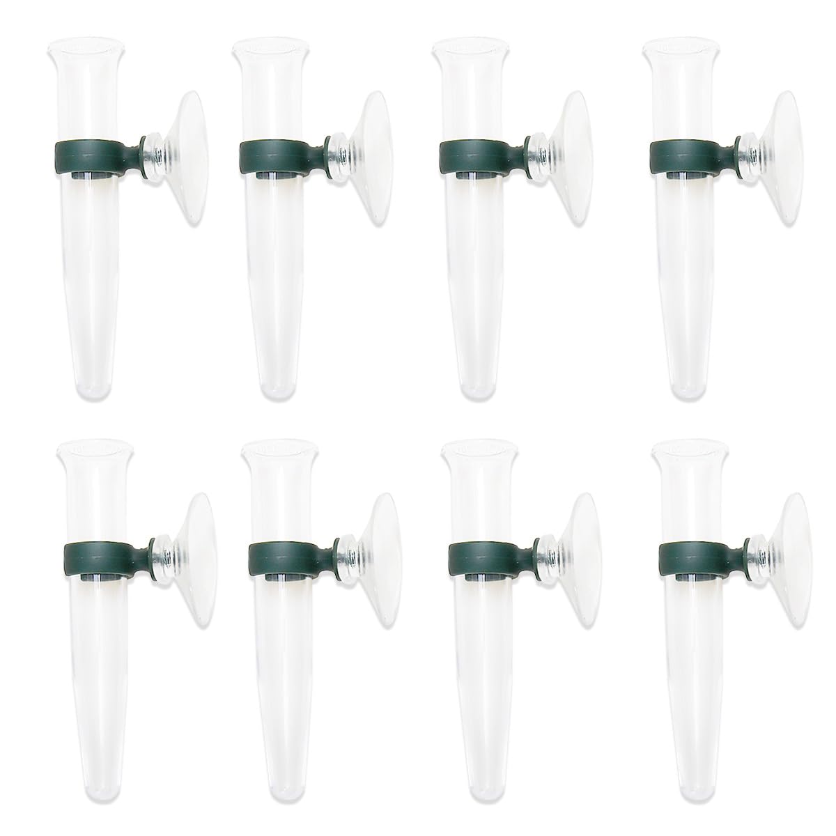 LNQ LUNIQI Plastic Floral Tubes, 8-Pack Clear Flower Water Tubes, 11cm Orchid Tubes Flower Water Container with Suction Cup for Fresh Flower Orchid, Transparent