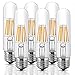 Dimmable Edison Led, Tubular Bulb T10, 6W Vintage Led Filament Light Bulb, 60W Equivalent, 2700K Soft White, E26 Medium Base Lamp Bulb, for Display Cabinet Showcase Piano, 6 Pack