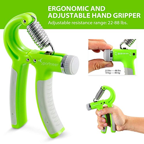 Xiaoai Hand Grip Strengthener Adjustable Resistance 22-88 Lbs Grip Exerciser, Hand Squeezer, Forearm Grip, Hand Exercise, Finger Strengthener for Athletes Pianists Therapy (Green) - Thumbnail 6