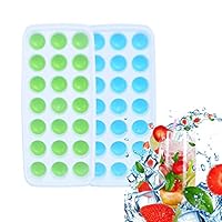 LERTREE 2 Pack Silicone Ice Cube Trays with Lid, 21 Cavities Small Round Ice Tray for Chilled Cocktails, Whiskey, Vodka and Juice