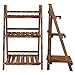 Yaheetech 3 Tier Folding Wooden Plant Stand Wood Organizer Flower Pot Stand Plant Display Shelf Rack Ladder Garden Indoors Outdoors 23.6 x 15 x 36.6inthumb 1