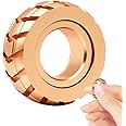 OBEST Motorcycle Tire Fidget Ring,Metal Roller Fidget Spinner,EDC Stainless Steel Magnetic Fidget Slider,Stress Anxiety ADHD Relief,Spinner Gifts for Adults and Kids(Golden)