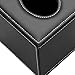 KINGFOM Square Pu Leather Tissue Box Cover, Modern Facial Tissue Holder, Roll Tissues Paper Case Dispenser for Bathroom Vanity Countertop, Night Stands, Office Desk & Car(Black)