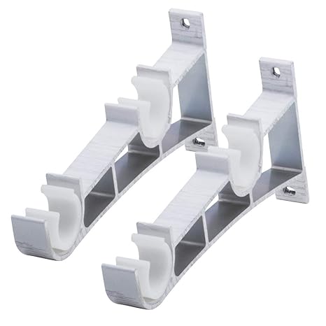 Vosarea Curtain Rod Bracket 2 Pcs Curtain Fittings Aluminum Alloy