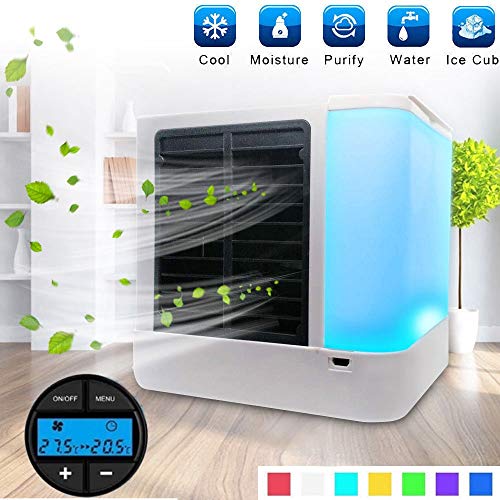 Personal Air Cooler, Personal Air Conditioner Cooler Mini Portable,Evaporative Cooler Air Conditioner Personal Cooling Fan,3 in 1 Air Cooler Humidifier (Color : Digital Display air Cooler)