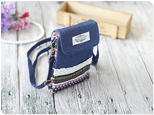 image for UrmissVintage Universal Cross-body Cell Phone Case Mini Canvas Shoulde