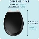 Croydex Lene Flexi-Fix Matt Black Soft Close Toilet Seat view 4