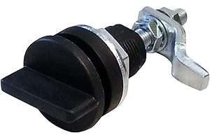 Southco E3-10-505-50 Series Vise Action Powder Coat Zinc Alloy Hand Operated Compression Latch with Knob Head, Non-Locking, 0.71" Thick, 0.94"-1.57" Grip Range, Black (Pack of 6)