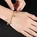 OPK Jewelry Fashion 18k Gold Plated Women's Bracelets Bell Heart Pendants Chain Link Wristband 6.69 Inch