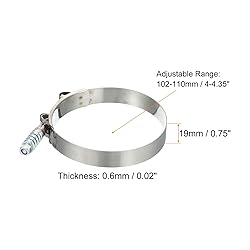 PATIKIL T-Bolt Hose Clamps with Spring, 2 Pack