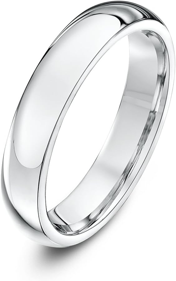 Unisex Platinum Super Heavy Court Shape Polished 6mm Wedding Ring